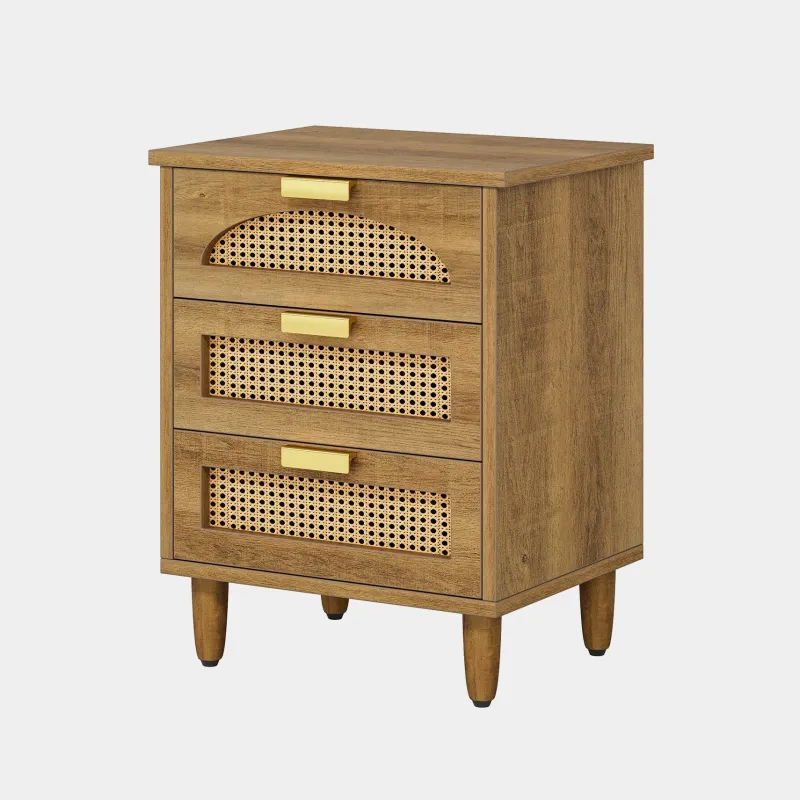 Tribesigns Nightstands*Wood Night Stand, 20-Inch Bedside Table Storage Cabinet with 3-Drawers