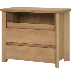 Tribesigns Nightstands*Wood Nightstand, Farmhouse Bedside Table with 3 Storage Drawers