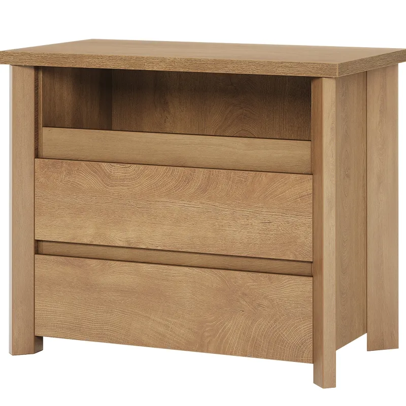 Tribesigns Nightstands*Wood Nightstand, Farmhouse Bedside Table with 3 Storage Drawers