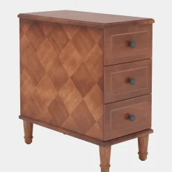 Tribesigns Nightstands*Wood Nightstand, Fully Assembled Narrow Side Table with 3 Drawers