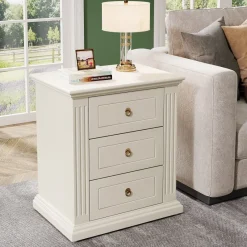 Tribesigns Nightstands*Wood Nightstand, Modern End Table Bedside Table with 3 storage Drawer