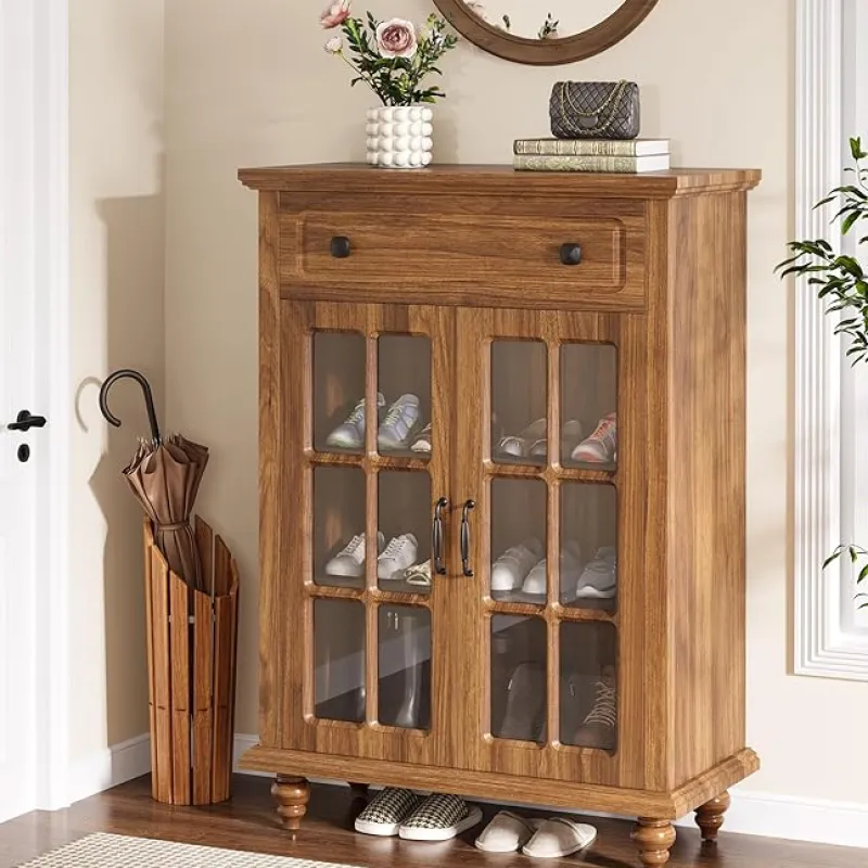 Tribesigns Shoe Racks & Cabinets|Shoe Racks & Cabinets*Wood Shoe Cabinet, Shoe Organizer Storage Cabinet with Adjustable Shelves