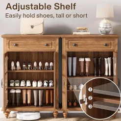 Tribesigns Shoe Racks & Cabinets|Shoe Racks & Cabinets*Wood Shoe Cabinet, Shoe Organizer Storage Cabinet with Adjustable Shelves