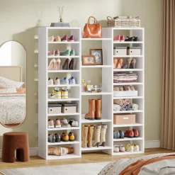 Tribesigns Shoe Racks & Cabinets|Shoe Racks & Cabinets*Wooden Shoe Rack, Freestanding Shoe Organizer with 23 Storage Shelves