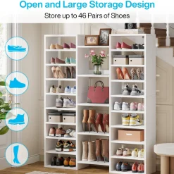 Tribesigns Shoe Racks & Cabinets|Shoe Racks & Cabinets*Wooden Shoe Rack, Freestanding Shoe Organizer with 23 Storage Shelves