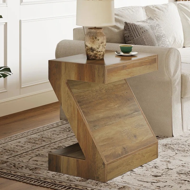 Tribesigns End & Side Tables*Z - Shaped End Table, Wooden Side Table Nightstand