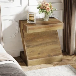 Tribesigns End & Side Tables*Z - Shaped End Table, Wooden Side Table Nightstand