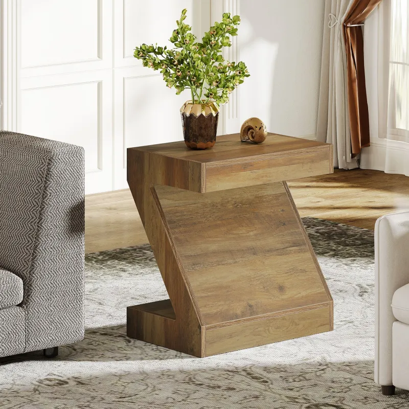 Tribesigns End & Side Tables*Z - Shaped End Table, Wooden Side Table Nightstand